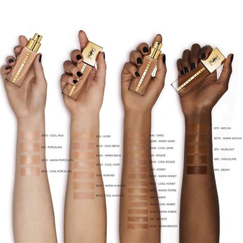 ysl awakening foundation swatches|YSL beauty foundation shades.